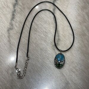 Elegant Blue Tree Pendant Necklace